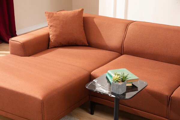 Hanah Home Rohová sedacia súprava Petra 250 cm oranžová ľavá