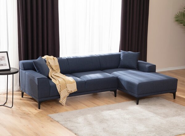 Hanah Home Rohová sedacia súprava Petra 250 cm modrá pravá