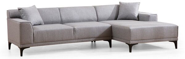 Hanah Home Rohová sedacia súprava Petra 250 cm svetlosivá pravá