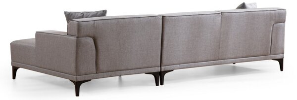 Hanah Home Rohová sedacia súprava Petra 250 cm svetlosivá pravá