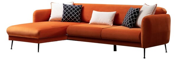Hanah Home Rohová sedacia súprava Sevilla 270 cm oranžová ľavá