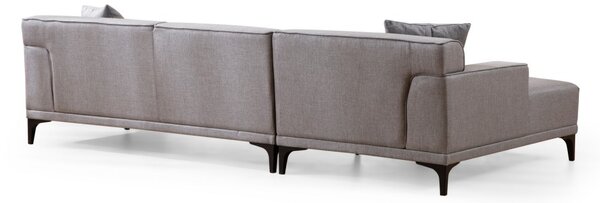 Hanah Home Rohová sedacia súprava Petra 250 cm svetlosivá ľavá