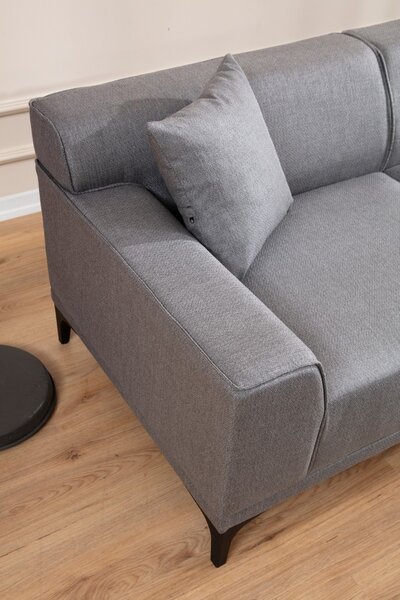Hanah Home Rohová sedacia súprava Petra 250 cm svetlosivá ľavá