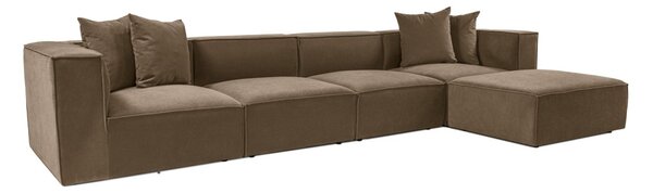 Hanah Home Rohová sedacia súprava Sora 430 cm hnedá pravá
