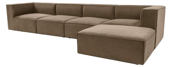 Hanah Home Rohová sedacia súprava Sora 430 cm hnedá pravá
