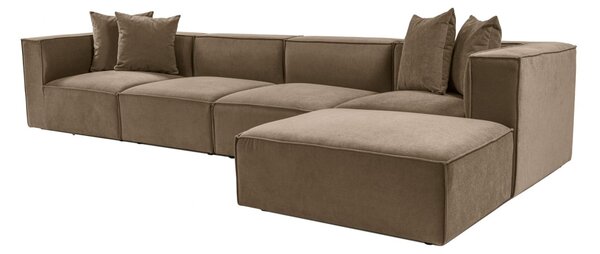 Hanah Home Rohová sedacia súprava Sora 430 cm hnedá pravá
