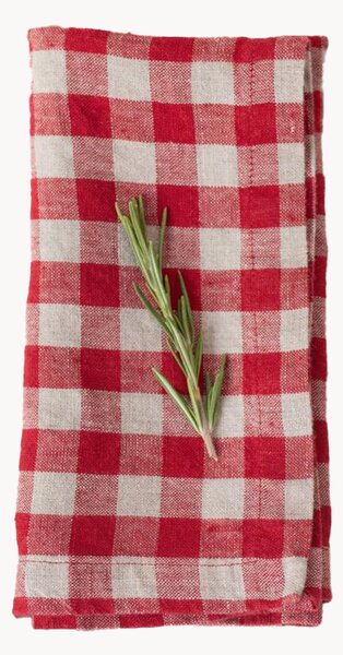 Ľanové obrúsky Red Gingham, 2 ks