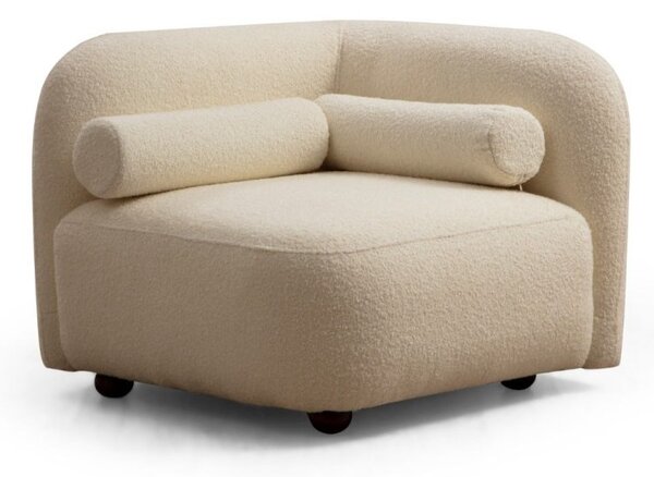 Hanah Home Rohové kreslo Victoria bouclé krémové