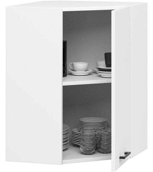 Ak furniture Rohová závesná kuchynská skrinka Olivia 60x72 cm biela