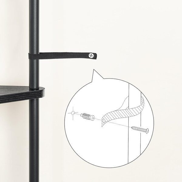 Rohový regál Vasagle Ebbi 30 cm čierny