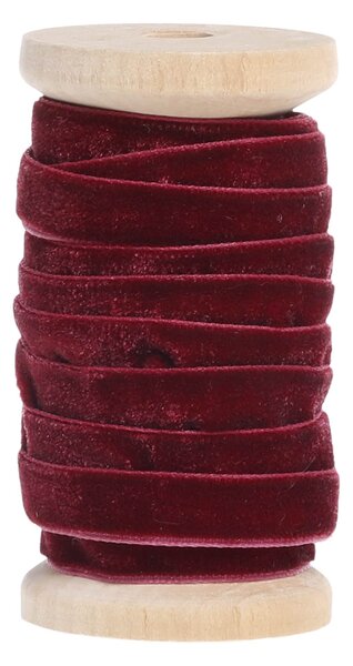 Zamatová stuha na drevenej cievke 5 m – Antique Cherry