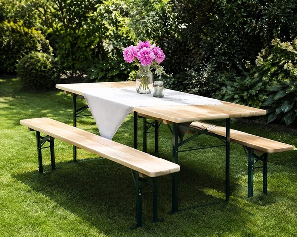 Pivný set LUX 220x50cm - masív smrek - stôl + lavice