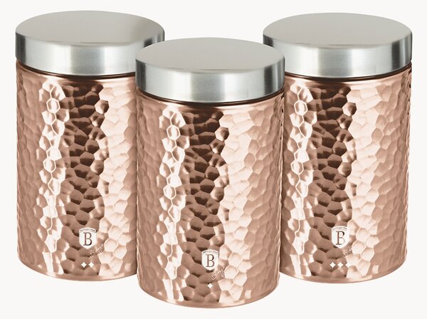 Úložné dózy na potraviny z nehrdzavejúcej ocele Metallic Line Rose Gold Edition, 3 ks