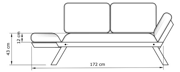 MarLiving Rozkladacia futonová pohovka BREEZIO 02 170 cm z masívu/krémová