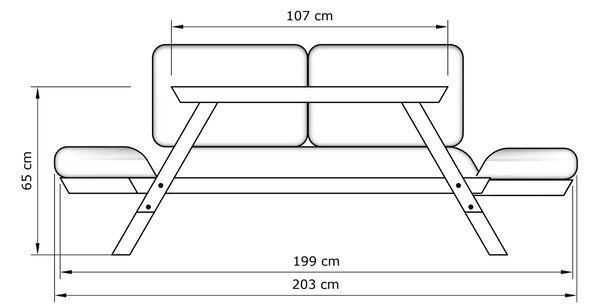 MarLiving Rozkladacia futonová pohovka BREEZIO 02 170 cm z masívu/krémová