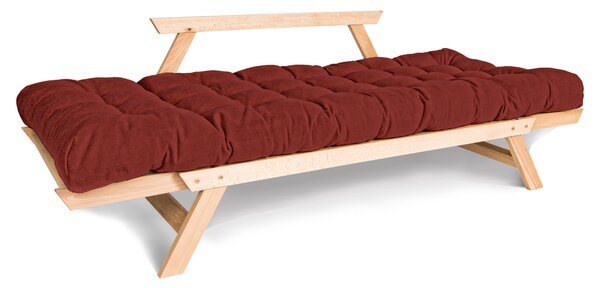 MarLiving Rozkladacia futonová pohovka BREEZIO 02 170 cm z masívu/červená