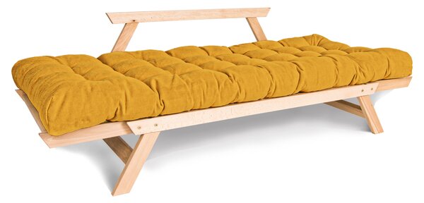 MarLiving Rozkladacia futónová pohovka BREEZIO 02 170 cm z masívu/žltá