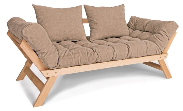 MarLiving Rozkladacia futonová pohovka BREEZIO 02 170 cm z masívu/béžová