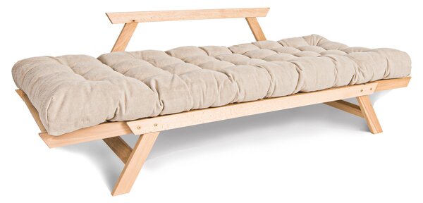 MarLiving Rozkladacia futonová pohovka BREEZIO 02 170 cm z masívu/krémová