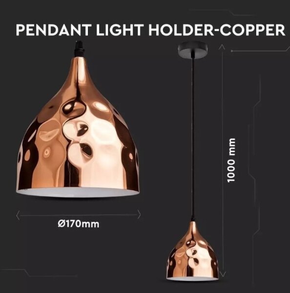 Luster na lanku 1xE27/60W/230V rosegold
