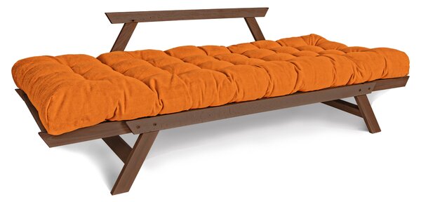 MarLiving Rozkladacia futonová pohovka BREEZIO 03 170 cm z masívu/oranžová
