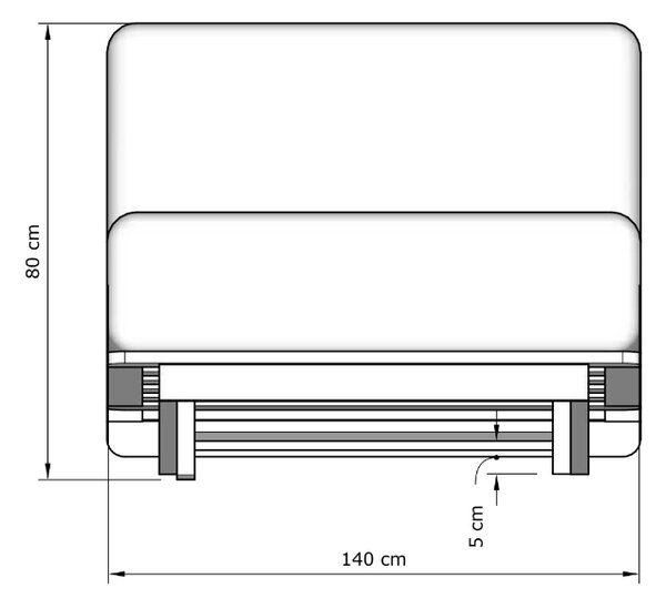 MarLiving Skladacia futonová pohovka LAYTI 02 140 cm z masívu/krémová