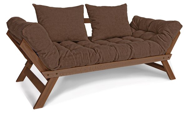 MarLiving Rozkladacia futonová pohovka BREEZIO 03 170 cm z masívu/hnedá