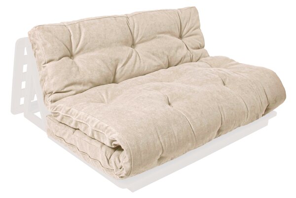 MarLiving Skladacia futonová pohovka LAYTI 02 140 cm z masívu/krémová