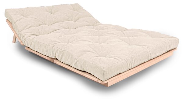 MarLiving Skladacia futonová pohovka LAYTI 02 140 cm z masívu/krémová