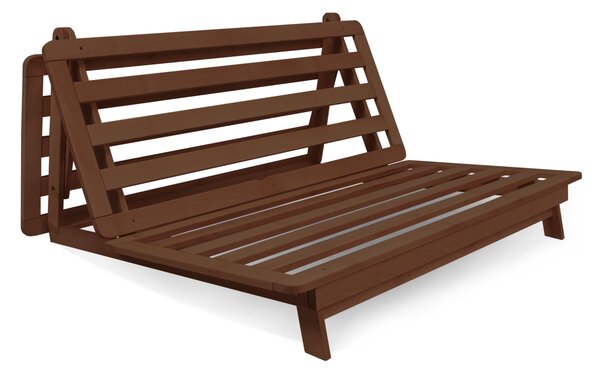 MarLiving Skladacia futonová pohovka LAYTI 03 140 cm z masívu/červená