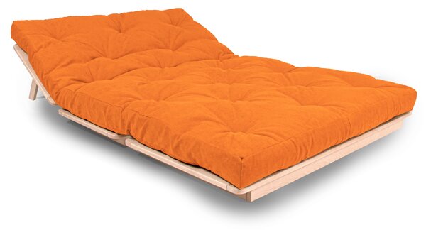 MarLiving Rozkladacia futonová pohovka LAYTI 02 140 cm z masívu/oranžová