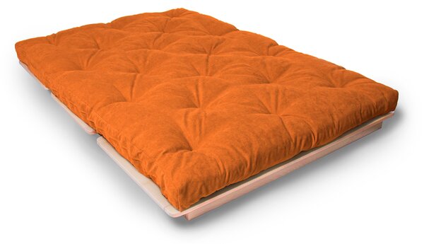 MarLiving Rozkladacia futonová pohovka LAYTI 02 140 cm z masívu/oranžová