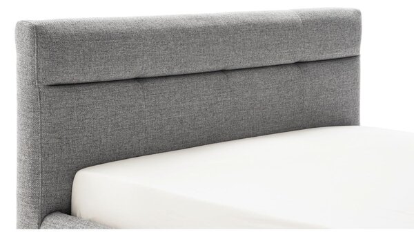 Sivá čalúnená dvojlôžková posteľ s úložným priestorom s roštom 160x200 cm Lotte – Meise Möbel