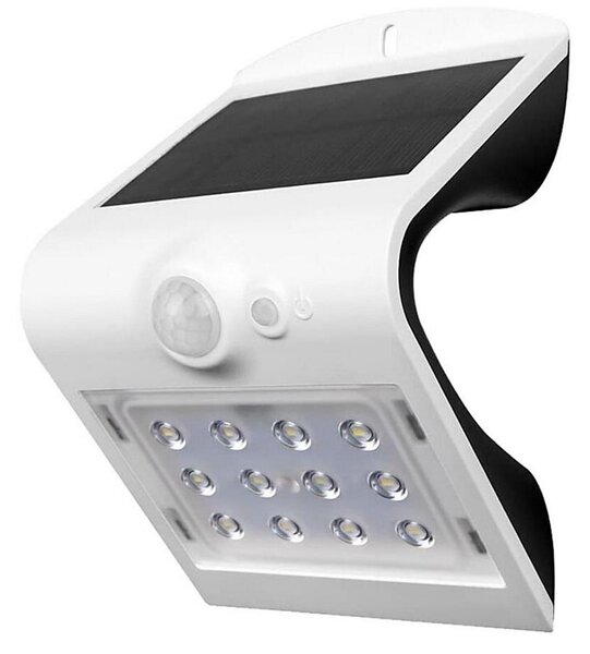 LED Solárne nástenné svietidlo so senzorom LED/1.5W/3,7V IP65 biela