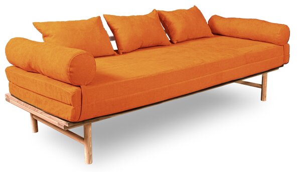 MarLiving Rozkladacia pohovka LE MAR 02 201 cm z masívu/oranžová