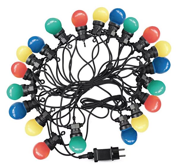 LED Vonkajšia reťaz STRING RGB 10m 20xLED/0,5W/230V IP44