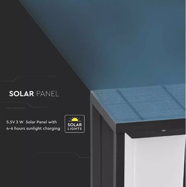 LED solárne nástenné svietidlo s čipom SAMSUNG LED/2W/3,7V IP65 2600 mAh