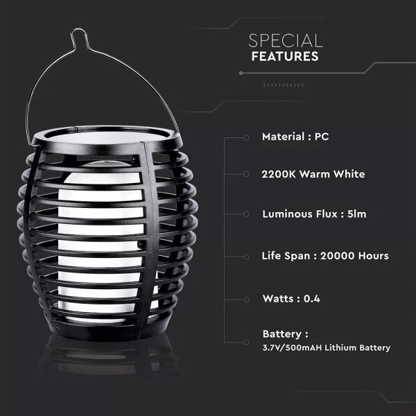 LED Solárne svietidlo FLAME 4v1 LED/0,45W/3,7V IP44 500 mAh