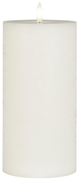 IB Laursen LED stĺpová sviečka WARM FLAME 20 cm biela