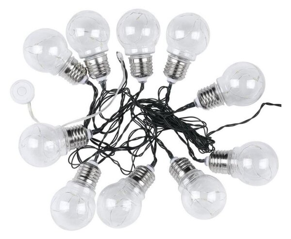 LED Solárna reťaz 10xLED/1W/1,2V 1xAA 2 m IP44 3000K 300 mAh
