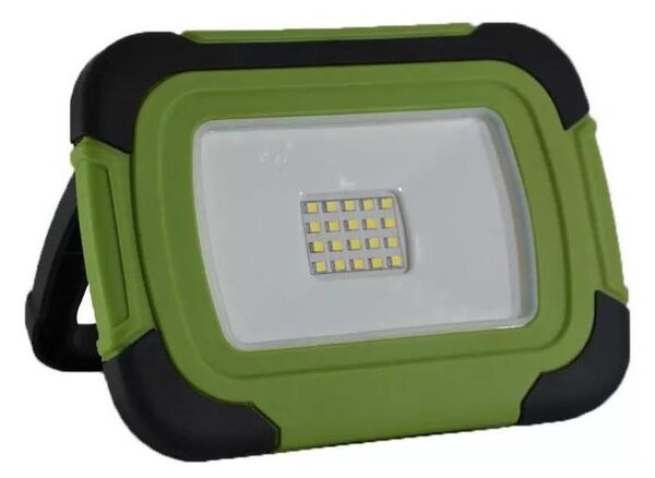 LED Nabíjací reflektor SAMSUNG CHIP LED/10W/3,7V IP44 4000K 3600 mAh zelená