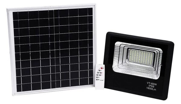 LED Stmievateľný solárny reflektor LED/20W/6,4V 4000K IP65 + diaľkové ovládanie