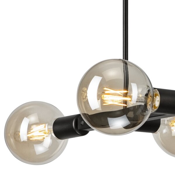 Luster na tyči ASTRID 4xE27/60W/230V čierna
