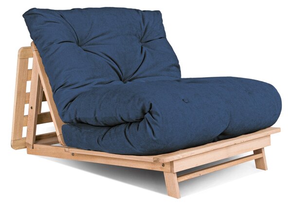 MarLiving Skladacie kreslo futon LAYTI 02 90 cm z masívu/modré