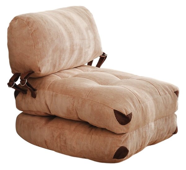 Hanah Home Rozkladacie futónové kreslo Kadife camel