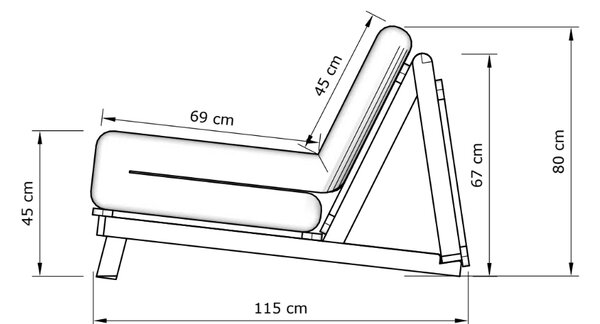 MarLiving Skladacie kreslo futon LAYTI 03 90 cm z masívu/červené