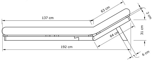 MarLiving Skladacie kreslo futon LAYTI 03 90 cm z masívu/červené