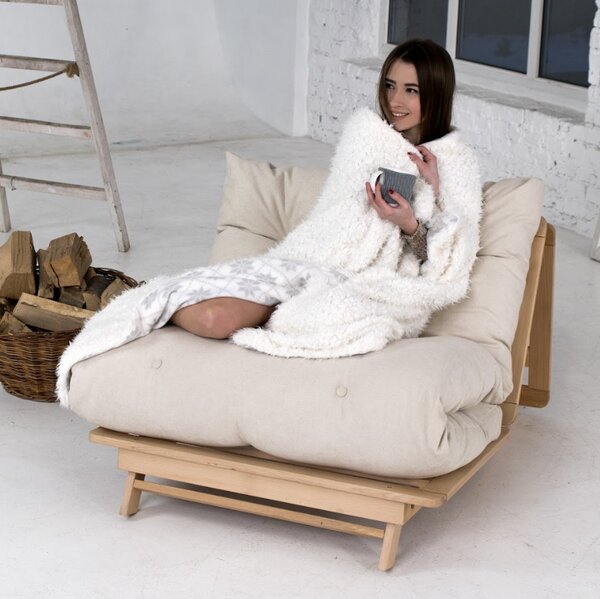 MarLiving Skladacie kreslo futon LAYTI 03 90 cm z masívu/červené