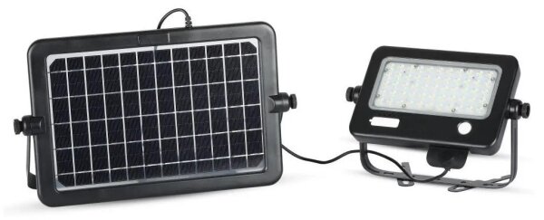 LED Stmievateľný solárny reflektor so senzorom LED/10W/3,7V 4000K IP65 + USB port