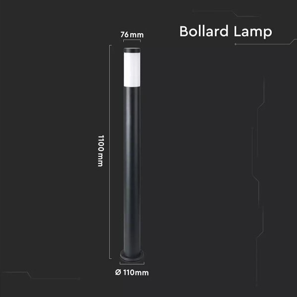 Vonkajšia lampa 1xE27/60W/230V IP44 110cm čierna